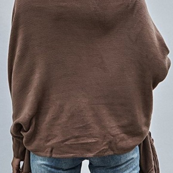 Chocolate Mousse Faux Fur Trimmed Shawl Collar Cardigan Wrap Sz Small 5 🌟 rated - Picture 2 of 5